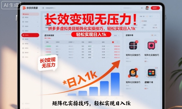 长效变现无压力！拼多多虚拟类目矩阵化实操技巧，轻松实现日入1k【揭秘】-赚金金-技能学习分享