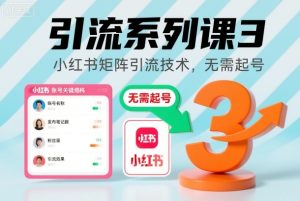 引流系列课3，小红书矩阵引流技术，无需起号-赚金金-技能学习分享