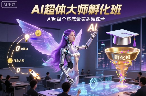 AI超体大师孵化班，AI超级个体流量实战训练营-赚金金-技能学习分享