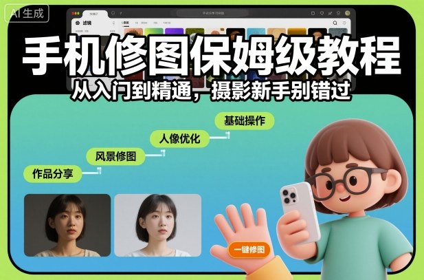 手机修图保姆级教程，从入门到精通，摄影新手别错过-赚金金-技能学习分享