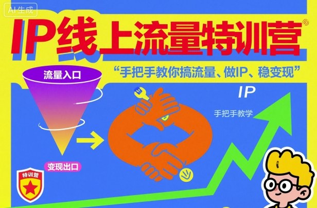IP线上流量特训营，手把手教你搞流量、做IP、稳变现-赚金金-技能学习分享