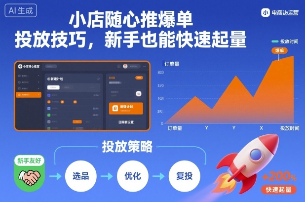 小店随心推爆单投放技巧，新手也能快速起量-赚金金-技能学习分享