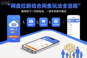 网盘拉新结合闲鱼玩法全流程，能传给下一代的玩法，一部手机即可搞定（附入口渠道以及实操教程）-赚金金-技能学习分享