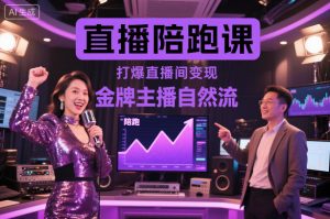 直播陪跑课，金牌主播自然流打爆直播间，复制高变现玩法-赚金金-技能学习分享
