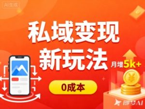 私域变现新玩法，0成本，多端引流，普通人月增收5k+-赚金金-技能学习分享