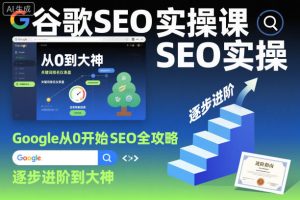 谷歌SEO实操课,Google从0开始SEO全攻略,逐步进阶到大神-赚金金-技能学习分享