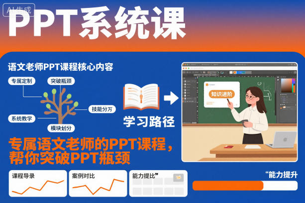PPT系统课，专属语文老师的PPT课程，帮你突破PPT瓶颈-赚金金-技能学习分享