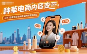 种草电商内容变现系列课,从0-1边賺钱边学做吸金的种草型网红-赚金金-技能学习分享