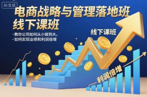 电商战略与管理落地班线下课，教你公司如何从小做到大，如何实现业绩和利润倍增【录音】-赚金金-技能学习分享