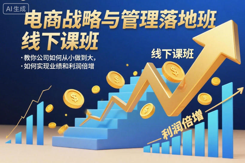 电商战略与管理落地班线下课，教你公司如何从小做到大，如何实现业绩和利润倍增【录音】-赚金金-技能学习分享