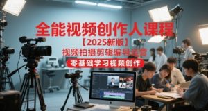 全能视频创作人课程【2025新版】视频拍摄剪辑编导运营，零基础学习视频创作（更新）-赚金金-技能学习分享