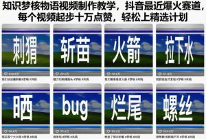 知识梦核物语视频制作教学，抖音最近爆火赛道，每个视频起步十万点赞，轻松上精选计划-赚金金-技能学习分享