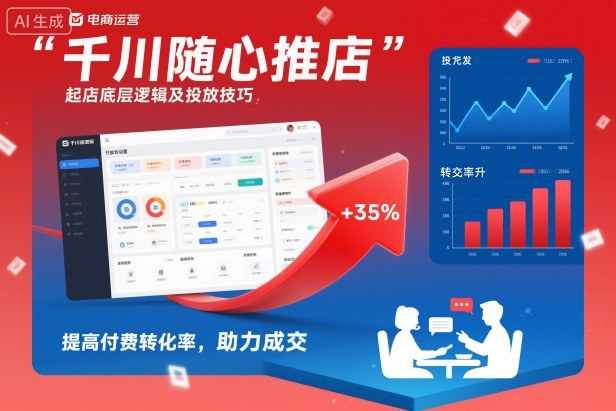 千川随心推起店底层逻辑及投放技巧，提高付费转化率，助力成交-赚金金-技能学习分享