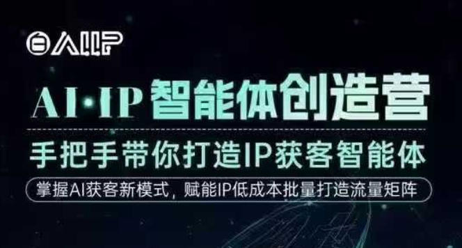 AI·IP智能体创造营，手把手带你打造IP获客智能体，高成交创始人IP课-赚金金-技能学习分享