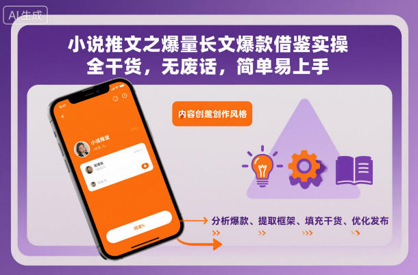 小说推文之爆量长文爆款借鉴实操，全干货，无废话，简单易上手-赚金金-技能学习分享