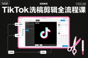 TikTok洗稿剪辑全流程课,PR洗稿剪辑全流程,TK洗稿运营课-赚金金-技能学习分享