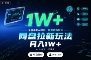 全网最新AI项目,网盘拉新玩法,小白也可上手操作,月入1W+【揭秘】-赚金金-技能学习分享