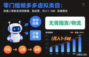 零门槛做多多虚拟类目:机器人帮助发货回客服,轻运营,月入1-5W实操路径【揭秘】-赚金金-技能学习分享