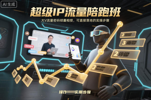 超级IP流量陪跑班，大V流量密码倾囊相授，可直接落地的实操步骤-赚金金-技能学习分享