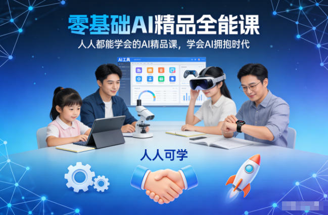 零基础AI精品全能课，人人都能学会的AI精品课，学会AI拥抱时代-赚金金-技能学习分享