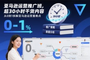 亚马逊运营推广班，超30小时干货内容，从0到1拆解亚马逊运营重难点-赚金金-技能学习分享