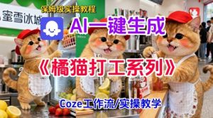 Coze扣子工作流一键生成胖橘猫打工短视频,保姆级实操搭建教学-赚金金-技能学习分享