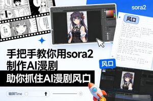 手把手教你用sora2制作AI漫剧,助你抓住AI漫剧风口-赚金金-技能学习分享
