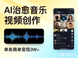 AI做治愈音乐视频,多平台投稿,单条商单变现3W+-赚金金-技能学习分享