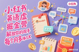 小红书英语虚拟资料掘金营,纯AI操作,解放你的双手,每个月多挣几K-赚金金-技能学习分享