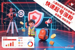 儿童防拐安全科普知识视频制作教学,快速起号涨粉,容易爆,轻松变现-赚金金-技能学习分享