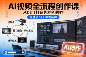 AI视频全流程创作课，从0到1打造你的AI神作-赚金金-技能学习分享