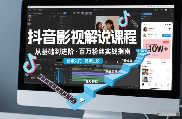 抖音百万粉丝影视解说课程，基础到进阶课，适合新手和进阶学习-赚金金-技能学习分享