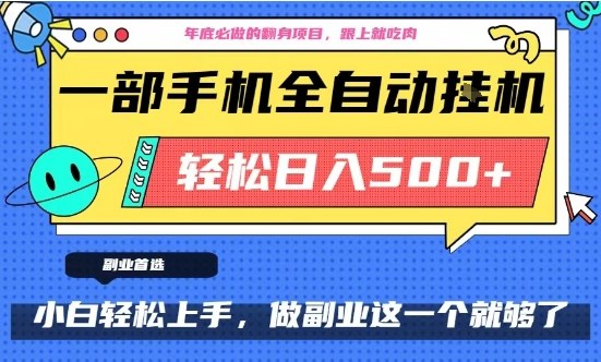 年底必做翻身项目，只需一部手机，每天操作十几分钟，轻松日入500+【揭秘】-赚金金-技能学习分享