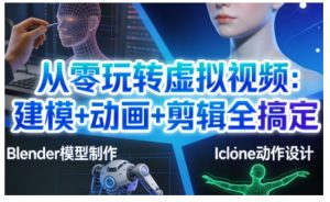 从零玩转虚拟视频：建模+动画+剪辑全搞定，轻松创作出专业级的虚拟视频内容-赚金金-技能学习分享
