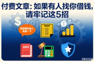 付费文章：如果有人找你借钱，请牢记这5招-赚金金-技能学习分享