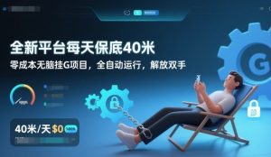 全新平台每天保底40米，零成本无脑挂G项目，全自动运行，解放双手【揭秘】-赚金金-技能学习分享