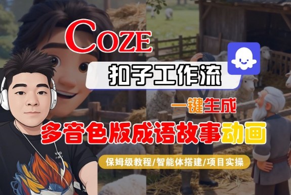 Coze扣子智能体工作流一键生成“多音色版成语故事“动画，全流程保姆级教学-赚金金-技能学习分享