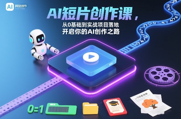 AI短片创作课，从0基础到实战项目落地，开启你的AI创作之路-赚金金-技能学习分享
