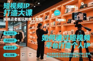 短视频ip打造大课,实体店老板玩转线上攻略-赚金金-技能学习分享