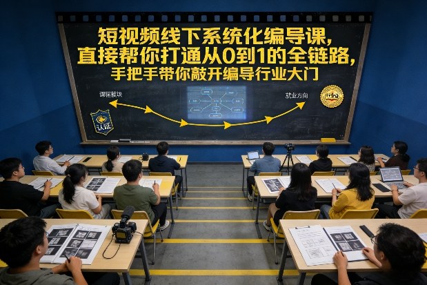 短视频线下系统化编导课，直接帮你打通从0到1的全链路，手把手带你敲开编导行业大门-赚金金-技能学习分享