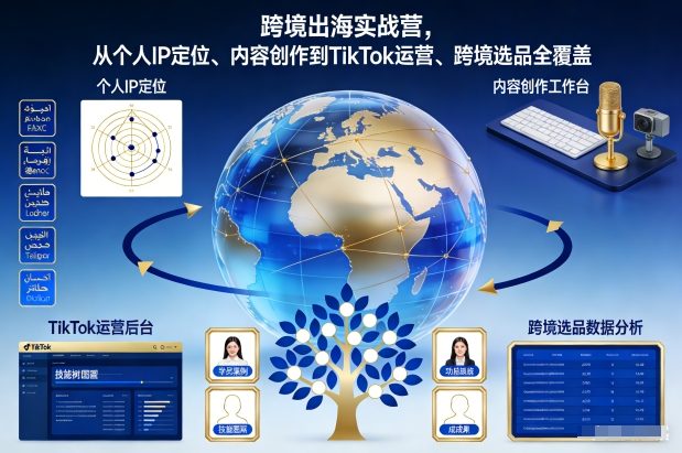 跨境出海实战营，从个人IP定位、内容创作到TikTok运营、跨境选品全覆盖-赚金金-技能学习分享