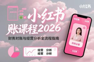 小红书对账课程2026，财务对账与经营分析全流程指南-赚金金-技能学习分享