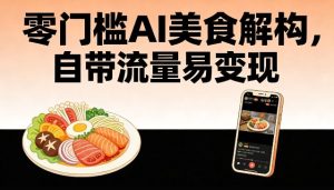 零门槛AI美食解构，自带流量易变现-赚金金-技能学习分享