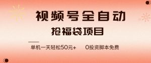 视频号全自动抢福袋，一天单机轻松50+，零成本脚本代替人工去跑【揭秘】-赚金金-技能学习分享