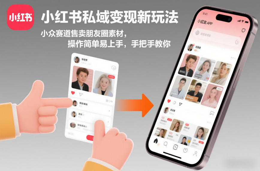 小红书私域变现新玩法，小众赛道售卖朋友圈素材，操作简单易上手，手把手教你-赚金金-技能学习分享