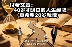 付费文章：40岁才明白的人生经验（真希望20岁就懂）-赚金金-技能学习分享