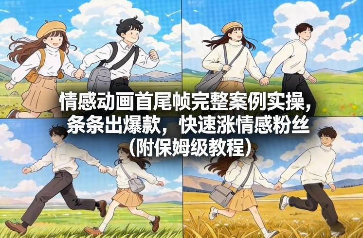 情感动画首尾帧完整案例实操，条条出爆款，快速涨情感粉丝（附保姆级教程）-赚金金-技能学习分享