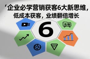 企业必学营销获客6大新思维，低成本获客，业绩翻倍增长-赚金金-技能学习分享