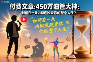 付费文章：450万油管大神：如何在一天内彻底改变你的整个人生？-赚金金-技能学习分享