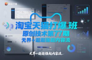 淘宝天猫打爆班原创技术第77期，无界+逛逛强起内容流-赚金金-技能学习分享